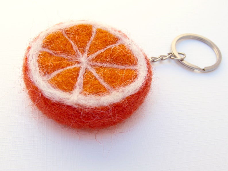 Fruity Orange Keychain/ Orange Bag charm/ Fruit keychain/ Etsy