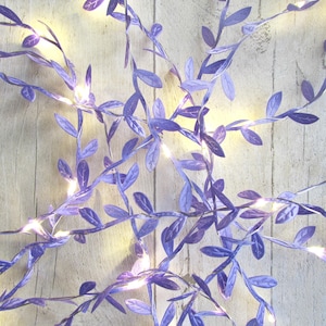Lilac Fairy lights. Purple string lights. farmhouse home decor, birthday party decorations, Easter, Spring, summer wedding table lighting