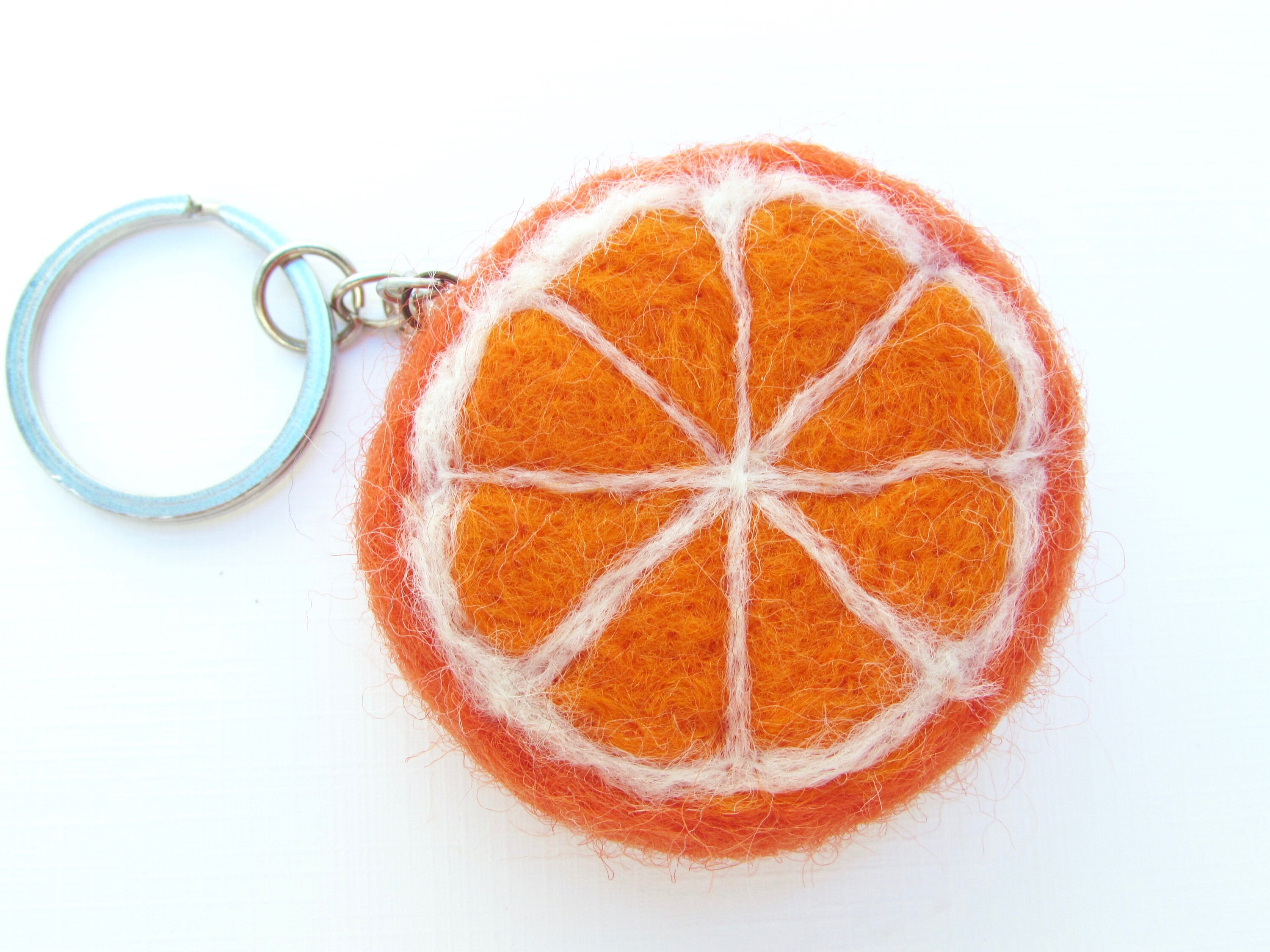 Fruity Orange Keychain/ Orange Bag charm/ Fruit keychain/ Etsy