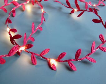 Deep pink fairy lights. Bright fuchsia string lights. Summer decor, baby shower party decorations. Table centrepiece. Outdoor entertaining