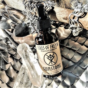 Sunstone Viking Beard Oil, Notes of Sea Salt, Kelp, Cedar, Fresh Air, Light Refreshing Scent for Men, Beard Grooming Set, Gift for Viking