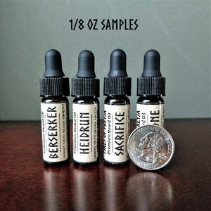 Viking Beard Oil Samples | Small Gifts for Coworkers, Stocking Stuffers, Sample Oils, Nature Scents, Premium Beard Oil