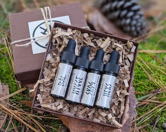 Muestrario de aceite para barba nórdico, set de regalo con aroma vikingo