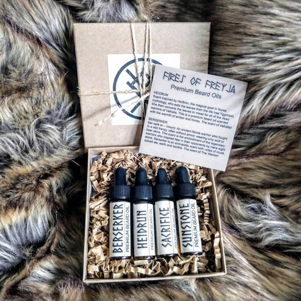 Viking Beard Oil Sampler, Fires of Freyja, Norse Pagan Gift