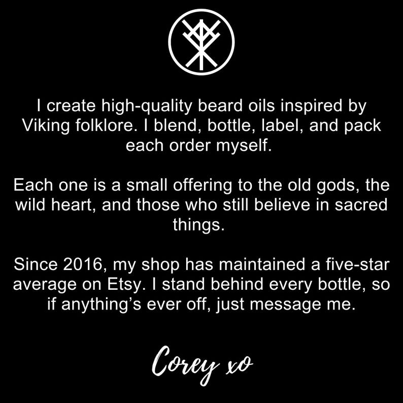 Hygge Viking Beard Oil, Leather, Coffee & Woods Scent image 2