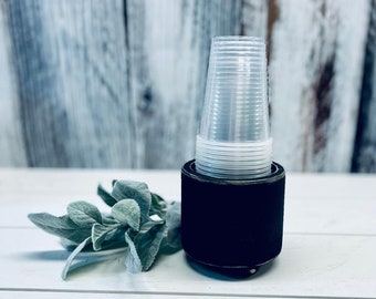 Wood Cup Dispenser: Farmhouse Party Decor, 7oz Cup Holder