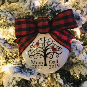 Mom Dad remembrance ornament, parents memorial, Parents memory, Sympathy Gift, Parents Angel gift, remembrance gift