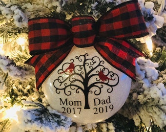 Mom Dad remembrance ornament, parents memorial, Parents memory, Sympathy Gift, Parents Angel gift, remembrance gift