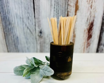 Handmade Wood Coffee Stirrer Holder: Coffee Bar Organizer