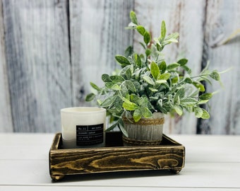 Distressed Wood Farmhouse Tray: Soap Dispenser & Bathroom Decor