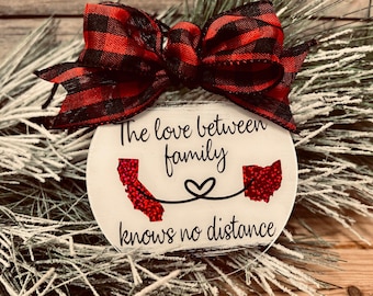 Personalized State to State Family Christmas Ornament