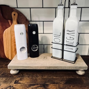 Farmhouse Wood Riser: Boho Soap Dispenser Tray