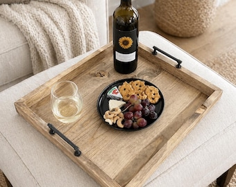 Ottoman Tray with Handles: Coffee Table Decor