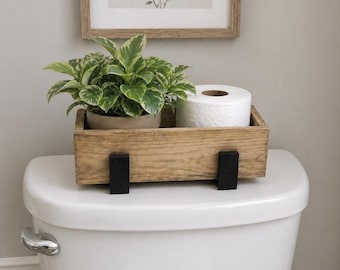 Wooden Toilet Paper Holder Box - Bathroom Storage Decor