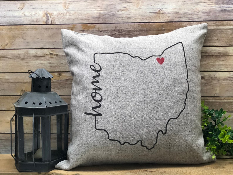 Ohio home pillow throw pillows farmhouse pillows shabby Etsy