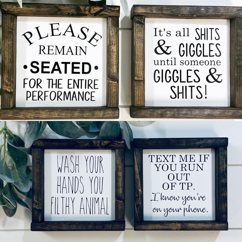 Colección de letreros de baño baño de granja letreros | Etsy