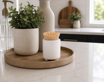 Toothpick Holder: Wood Kitchen Decor