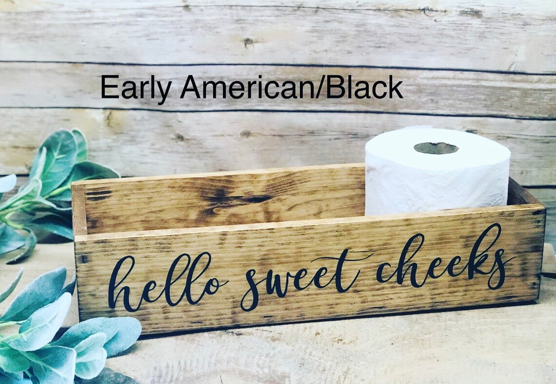 Hello Sweet Cheeks Box Funny Bathroom Decor Bathroom Decor Etsy