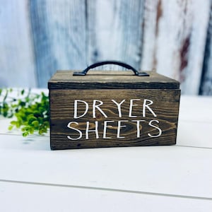 Dryer sheets, farmhouse,dryer sheets box, laundry sheet storage,laundry room ,farmhouse laundry room, dryer sheets, fabric softner storage