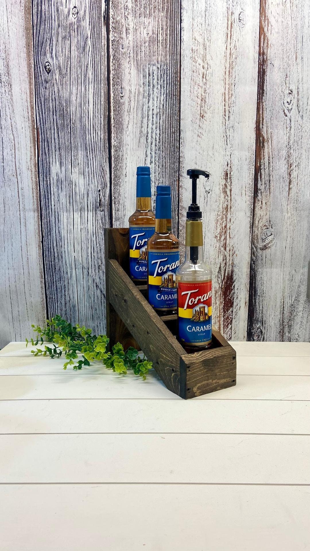 Coffee Bar Decor, Coffee Syrup Organizer, Coffee Bar Storage, Farmhouse Kitchen, Coffee Syrup