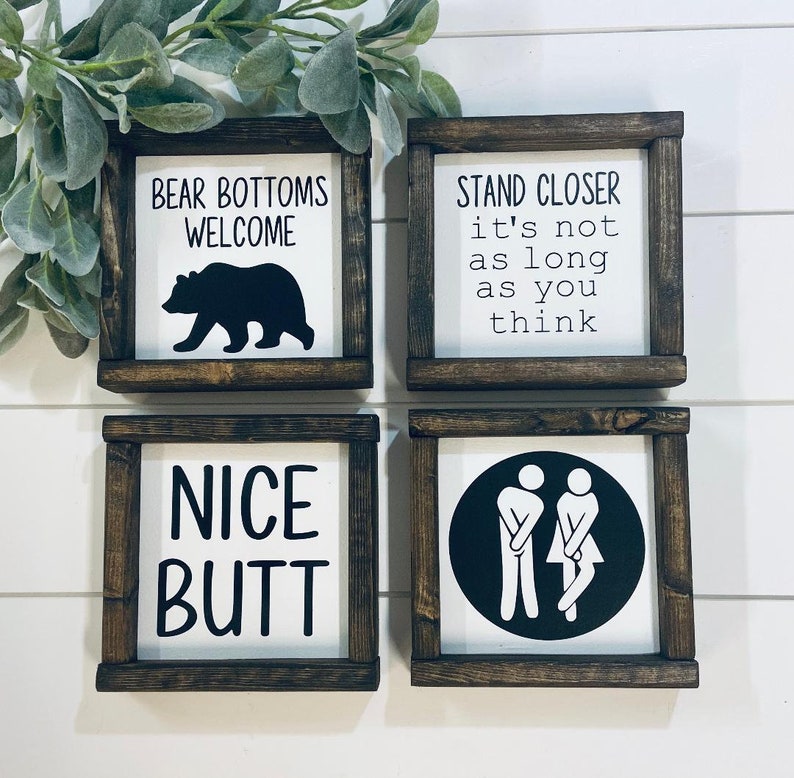 Colección de letreros de baño baño de granja letreros | Etsy