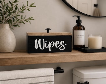 Handmade Wooden Flushable Wipes Box: Modern Bathroom Decor