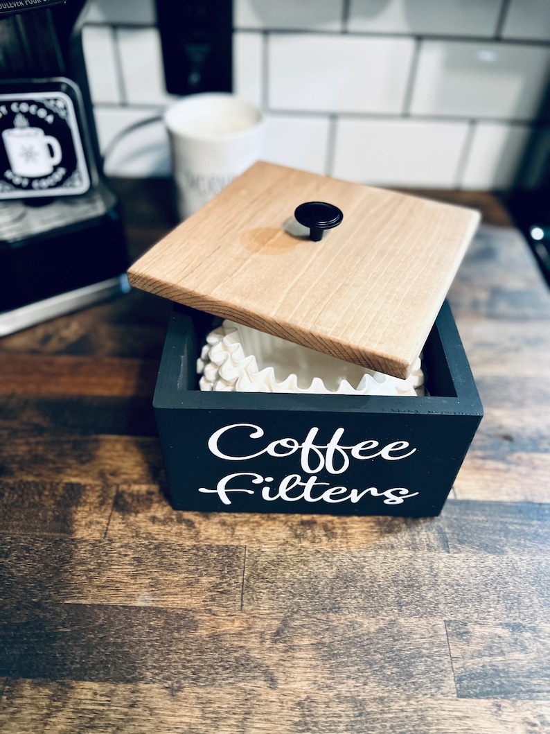 Coffee Filter Holder Coffee Filters Box Coffee Bar Storage Etsy