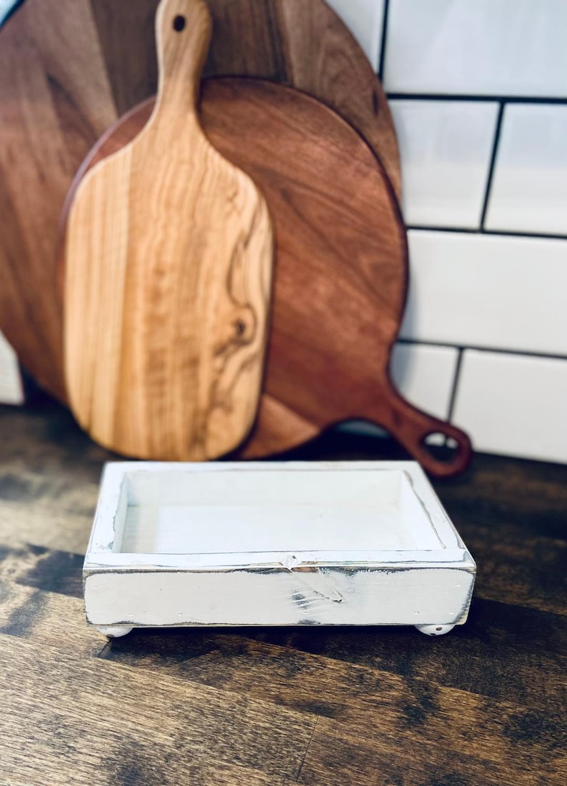 Farmhouse Tray Wooden Riser Soap Dispenser Tray Bathroom Etsy