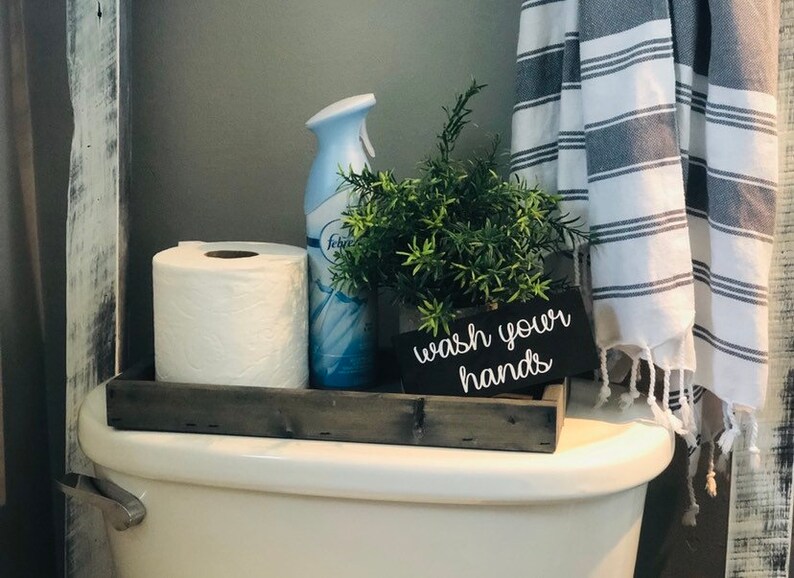 Distressed Farmhouse Tray Farmhouse Gift for Boss Bathroom Etsy