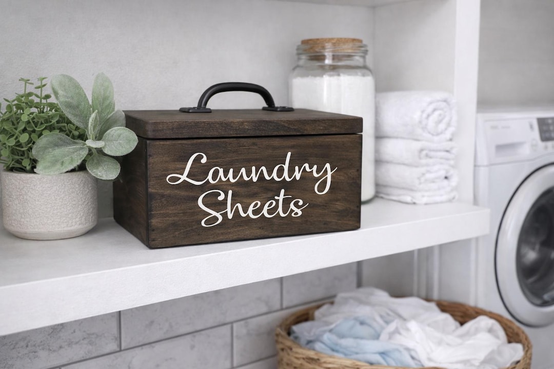 Laundry Sheet Box | Dryer Sheets Holder | Laundry Room Decor