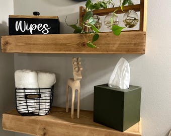 Wooden Tissue Box Cover: Earth Tones Decor