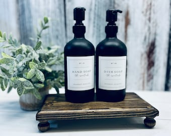 Farmhouse Wood Tray: Boho Soap Dispenser & Kitchen Riser