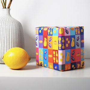 Chanukah Smorgasbord Warm Mix Wrapping Paper image 1