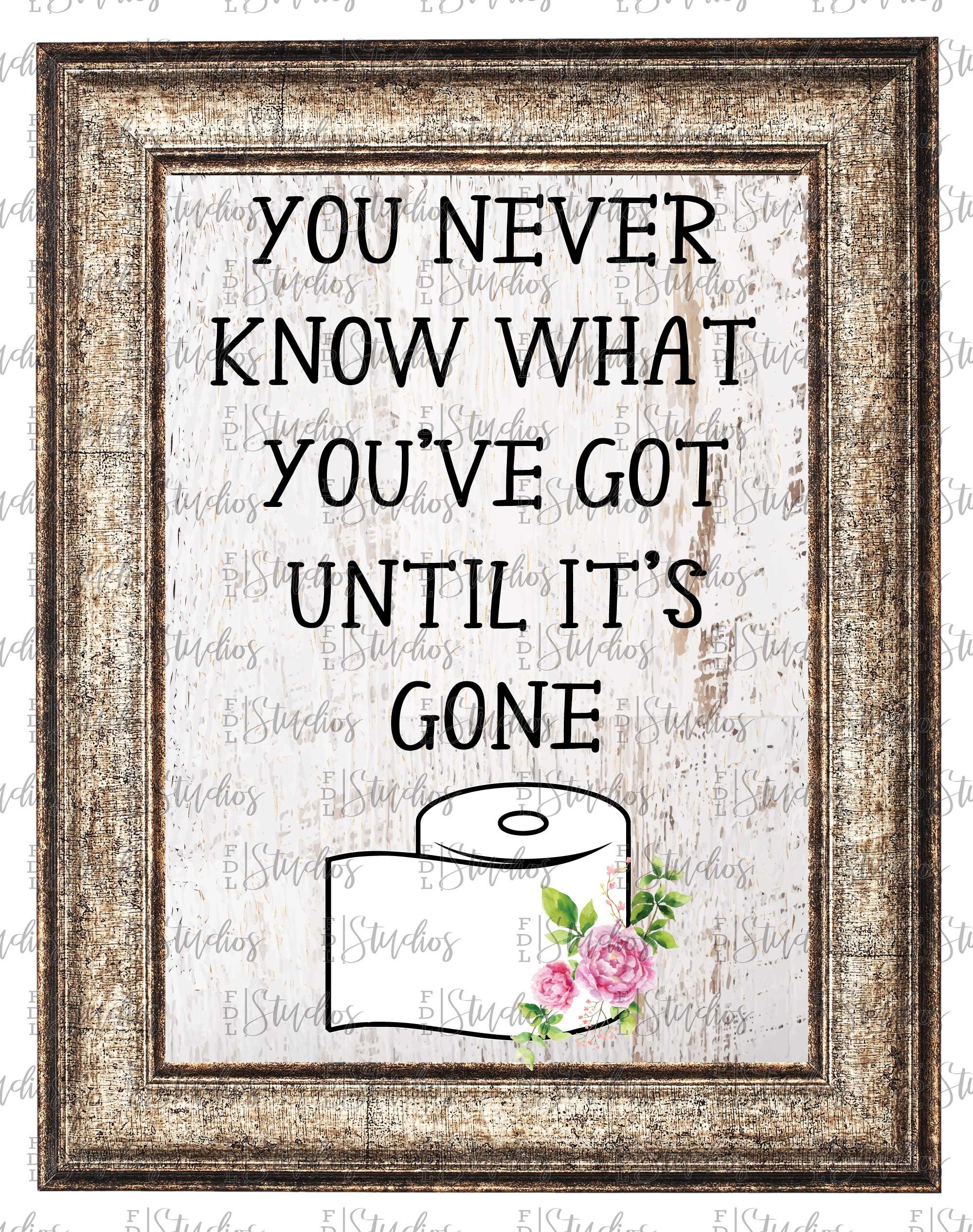 Bathroom Humor Sign Toilet Paper is Gone Farmhouse Bathroom Etsy UK