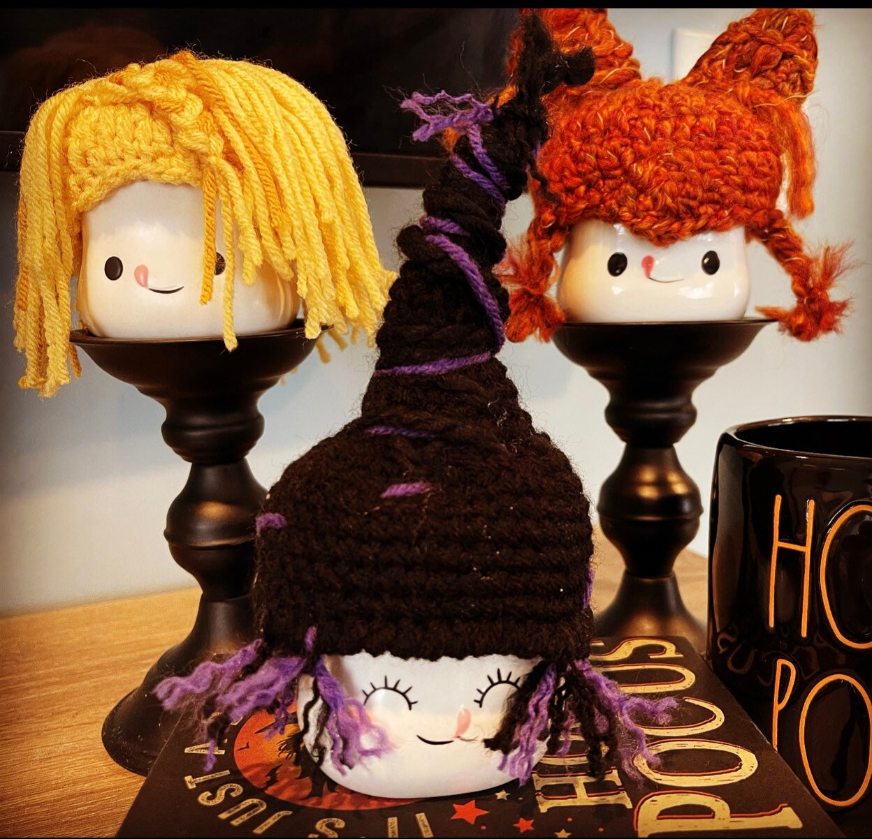 Halloween Crocheted Marshmallow mug hats