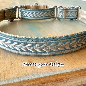 Fancy Martingale Dog Collar Laurel Dog Collar Blue Dog Collar Pink