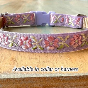 Petite Lilac Breakaway Cat Collar or H Style Walking Harness Lavender Cat or Kitten Collar Cat Harness Kitten Harness Safety