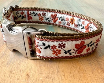 Brown Moth Dog Collar Dog Leash or Dog Harness Copper Dog Collar Boy or Girl Dog Collar Dog Harness Flower Dog Gear