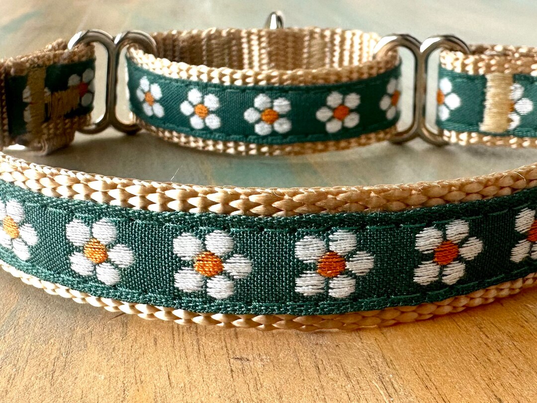 Dogwood Flower Martingale Dog Collar Floral Humane Choke Collar for