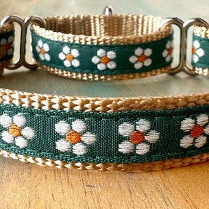 Dogwood Flower Martingale Dog Collar Floral Humane Choke Collar for Sight Hounds Greyhound Martingale Collar Flower Martingale for Girl Dog