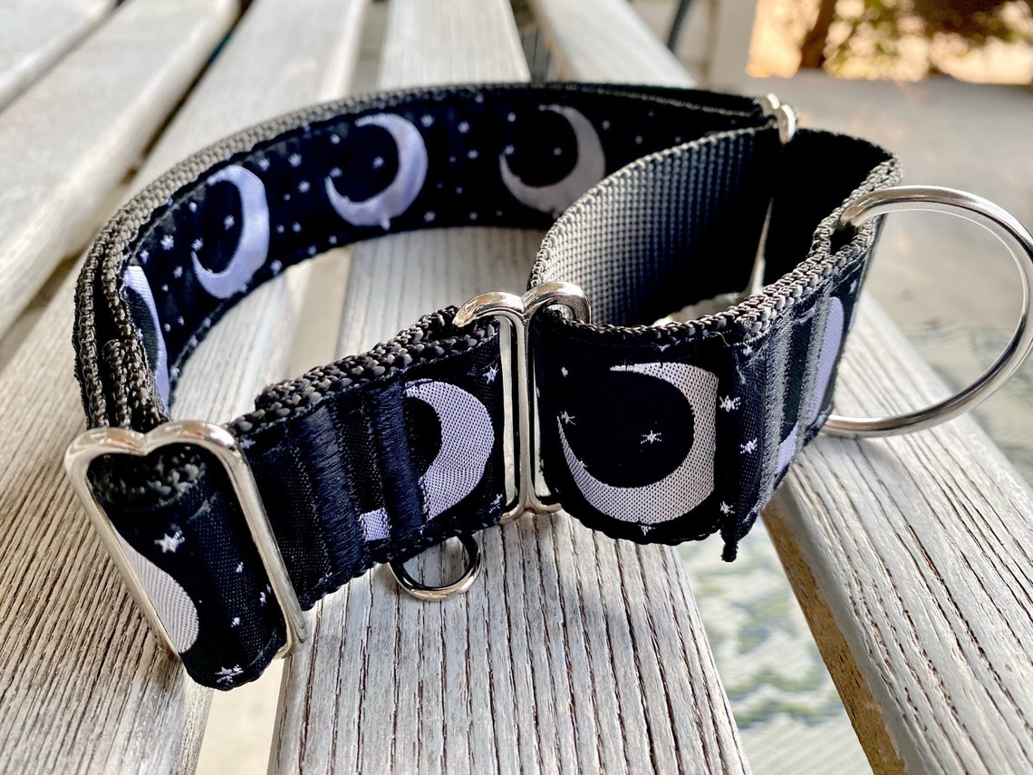 1.5 Crescent Moon Martingale Dog Collar Jacquard Etsy