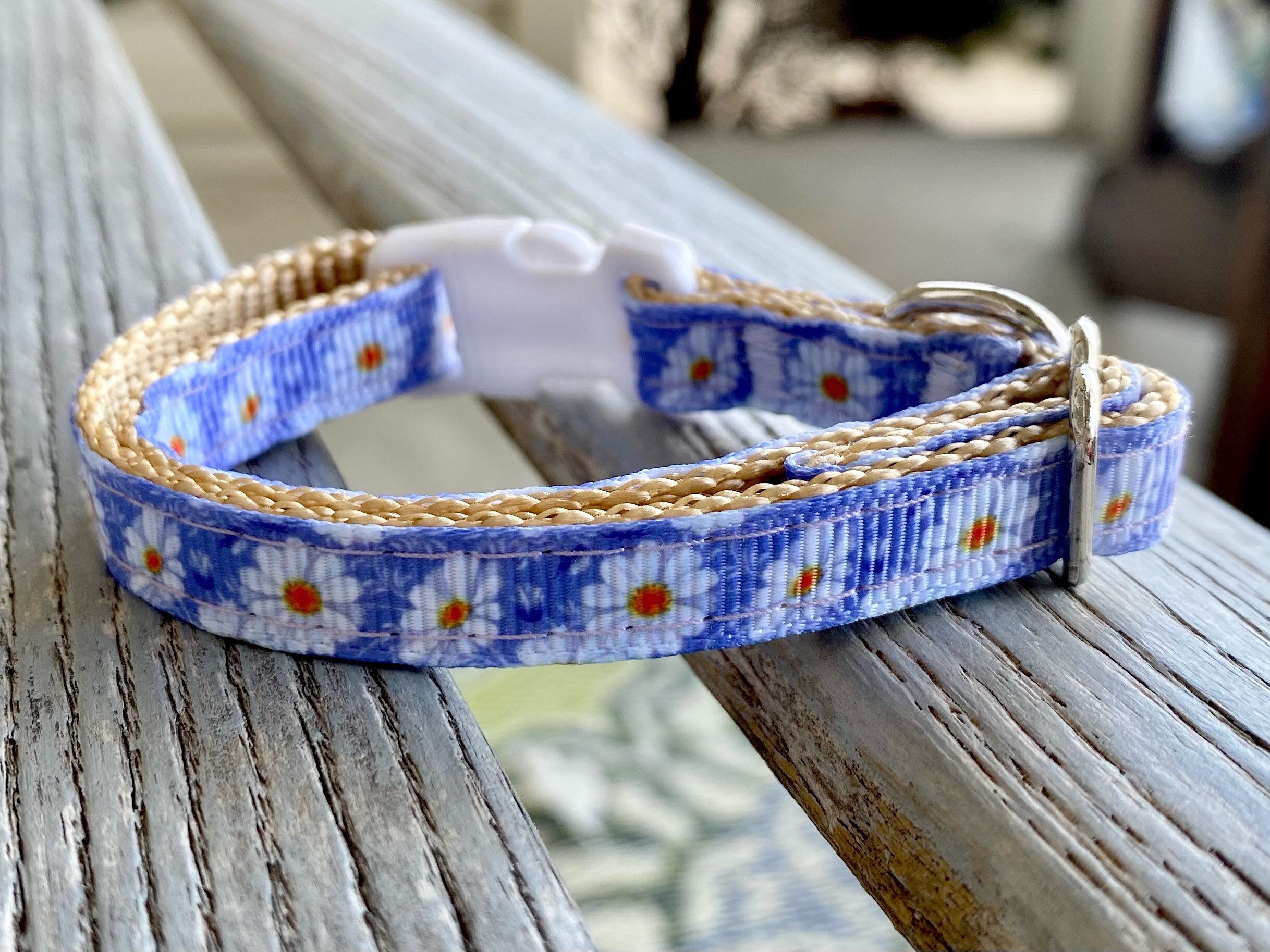 Periwinkle Daisy Cat Collar Violet Cat Collar Floral Kitten Etsy