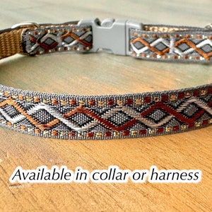 Iron Mountain Breakaway Cat Collar or Walking H Style Cat Harness Gray Cat Collar or Male Kitten Collar Kitten Harness Boy Cat Collar Copper