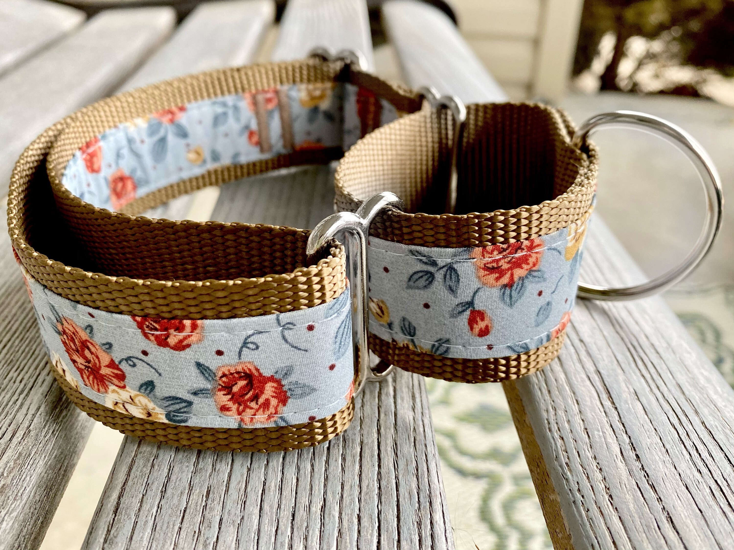 1.5 Country Blue Floral Martingale Dog Collar Whippet Etsy