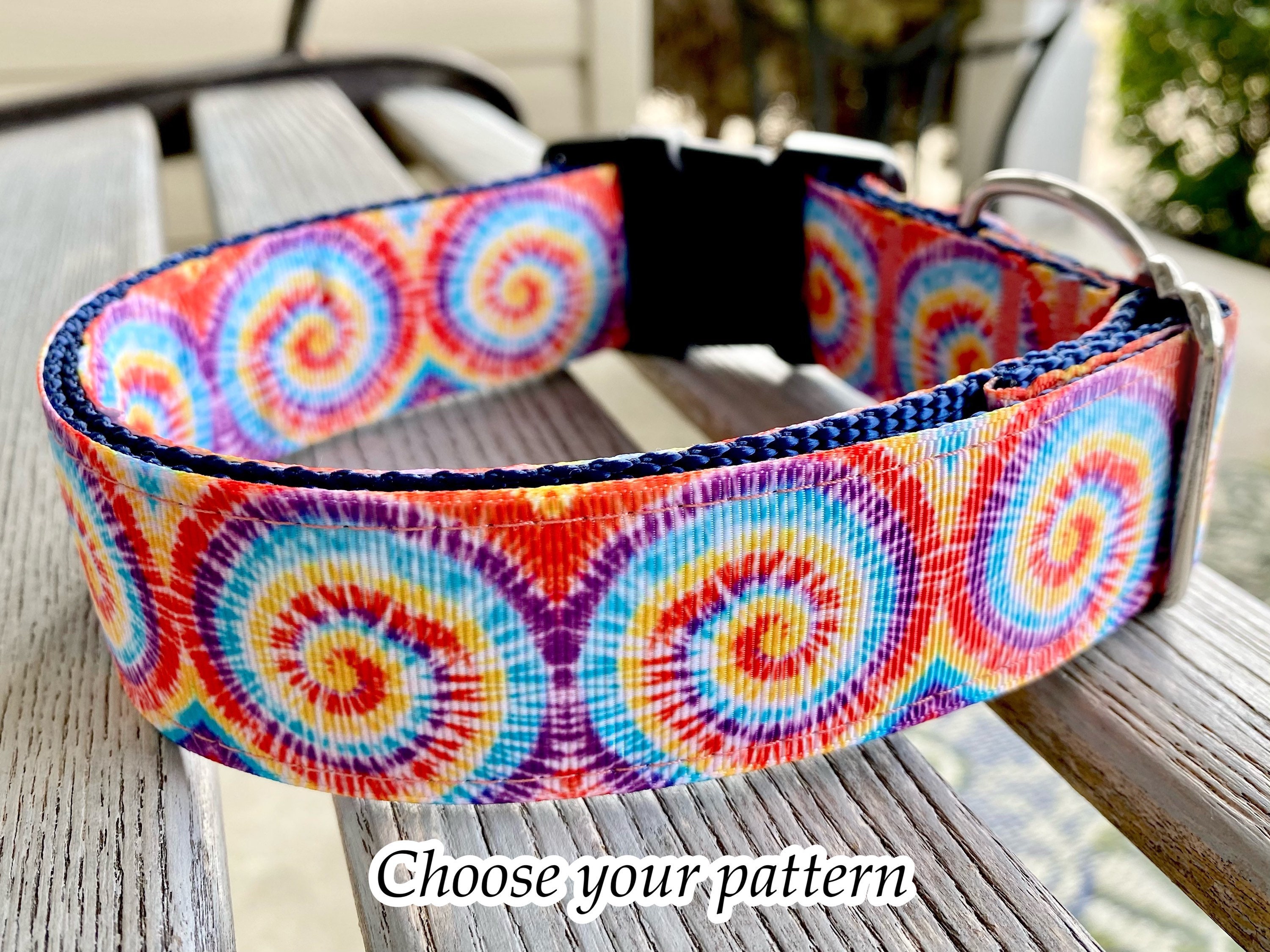 1.5 Wide Tie Dye Dog Collar Summer Dog Collar XXL Etsy