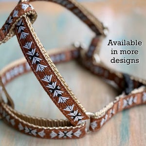 Step-In Dog Harness • or Leash • Sizes XS-XL • Durable Jacquard Fabric • Nylon Webbing • Quick Release • Silver Metal • Rustic Tough Harness