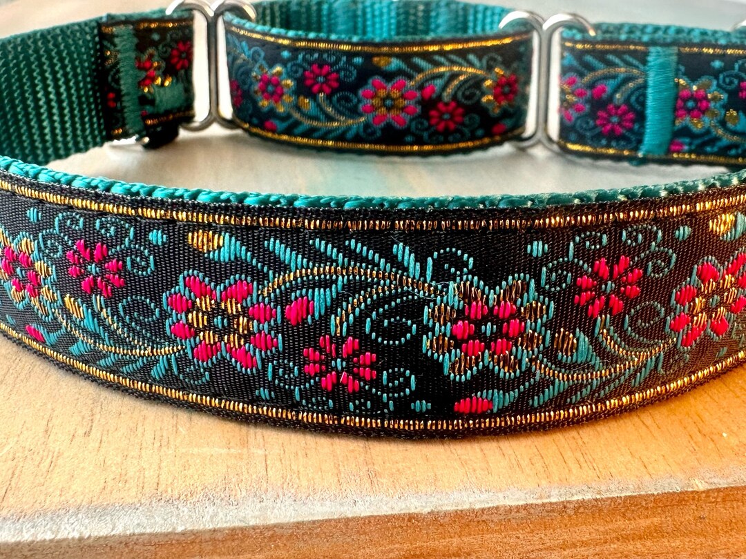 Enchanted Garden Martingale Dog Collar Floral Humane Choke Collar for