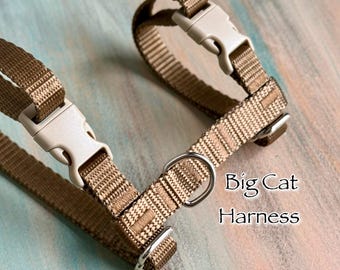 H Style Harness • Nylon Cat Harness • Optional Matching Leash • 16mm