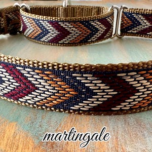 Whiskey River Martingale Dog Collars or Leash Sight Hound Humane Choke Collar Soft Woven Brown Greyhound