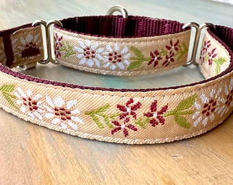 Daisy Fields Martingale Dog Collar Floral Choke Collar for Sight Hounds Greyhound Martingale Collar Flower Martingale for Girl Dog